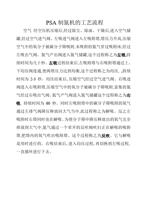 PSA制氮机的工艺流程
