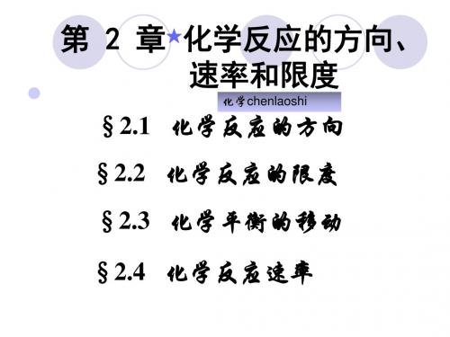 化学反应的方向速率和限度1