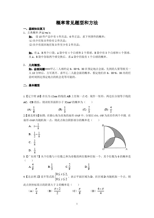 概率常见题型和方法