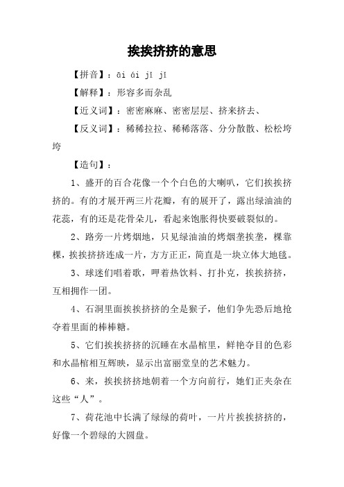 挨挨挤挤的意思