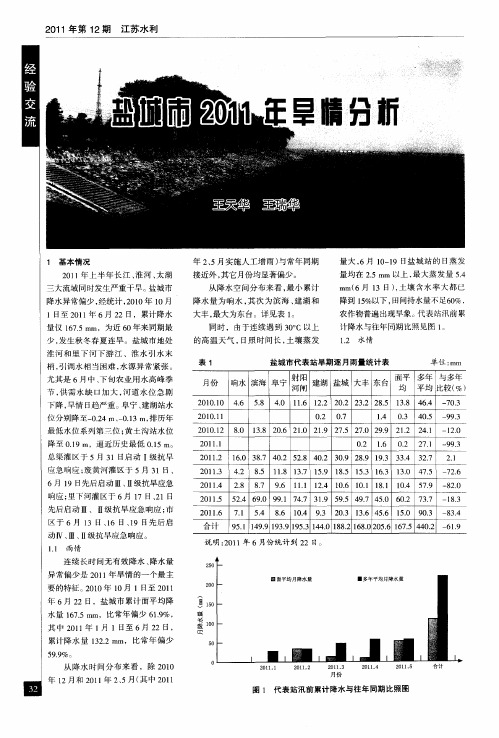 盐城市2011年旱情分析