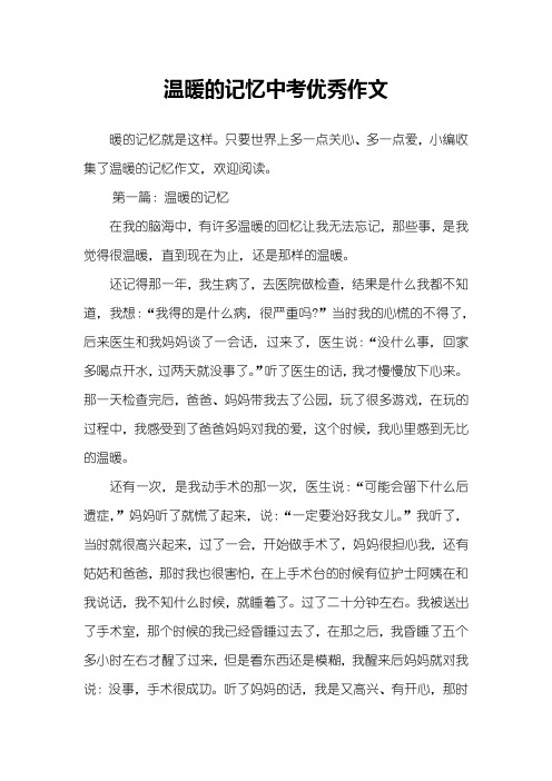 温暖的记忆中考优秀作文