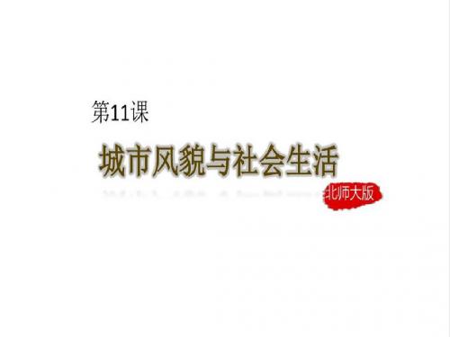 北师大课标版七年级历史下册 第11课 城市风貌与社会生活(共20张PPT)
