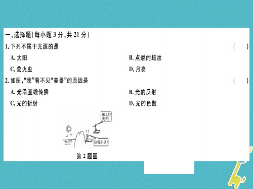 部编新人教版八年级物理上册第4章光现象检测卷习题课件