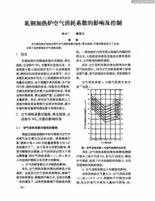 轧钢加热炉空气消耗系数的影响及控制