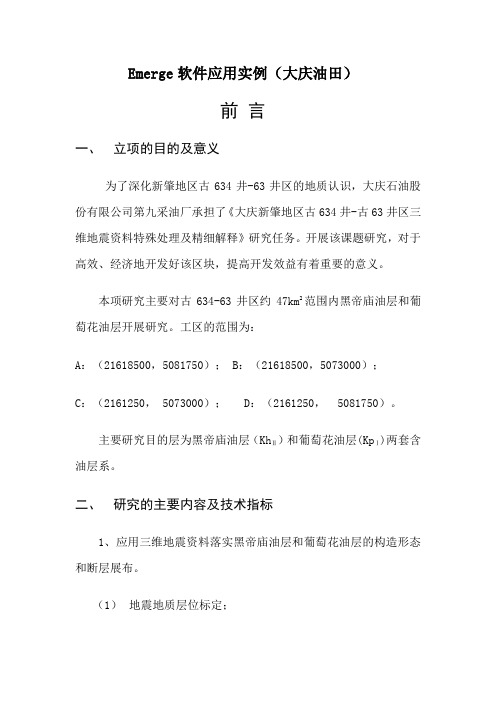 Emerge软件应用实例(大庆油田)