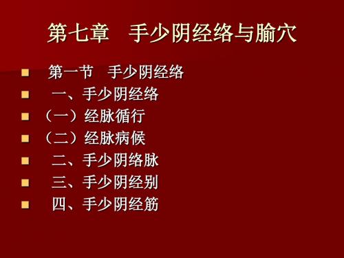 手少阴经络与腧穴课件