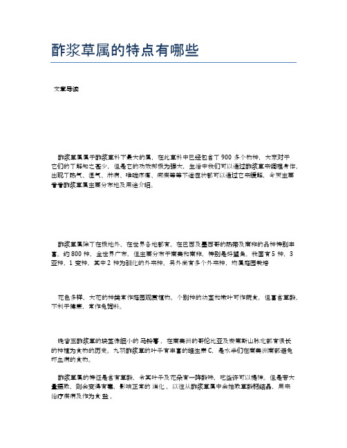 酢浆草属的特点有哪些【医学健康养生常识】