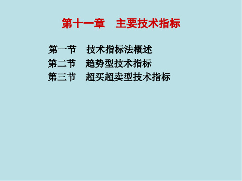 证券投资分析第十一章 主要技术指标
