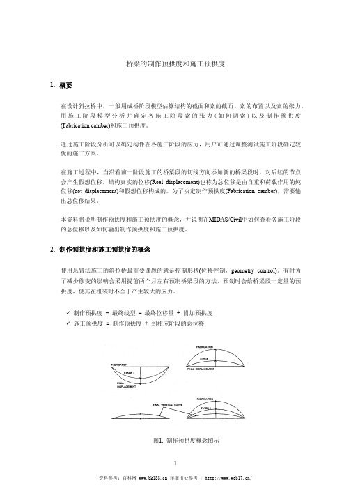 桥梁的制作预拱度和施工预拱度