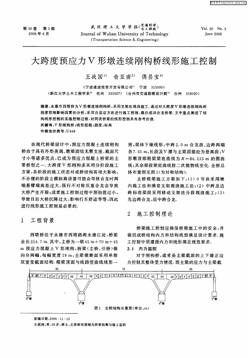 大跨度预应力V形墩连续刚构桥线形施工控制