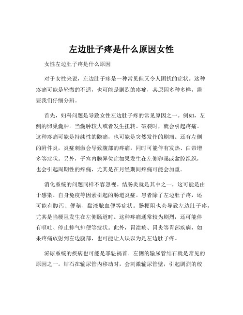 左边肚子疼是什么原因女性