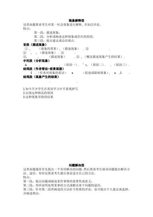 高中英语作文-问题解决型
