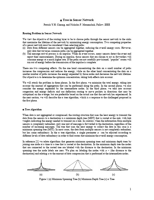 Routing Problem in Sensor Network α Tree in Sensor Network