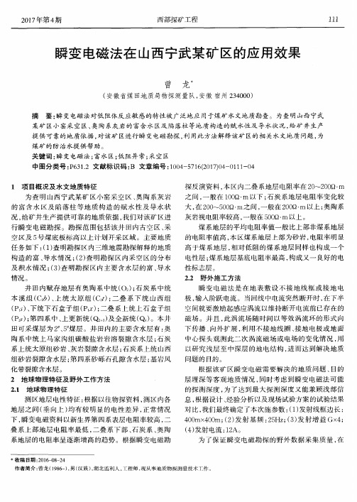 瞬变电磁法在山西宁武某矿区的应用效果