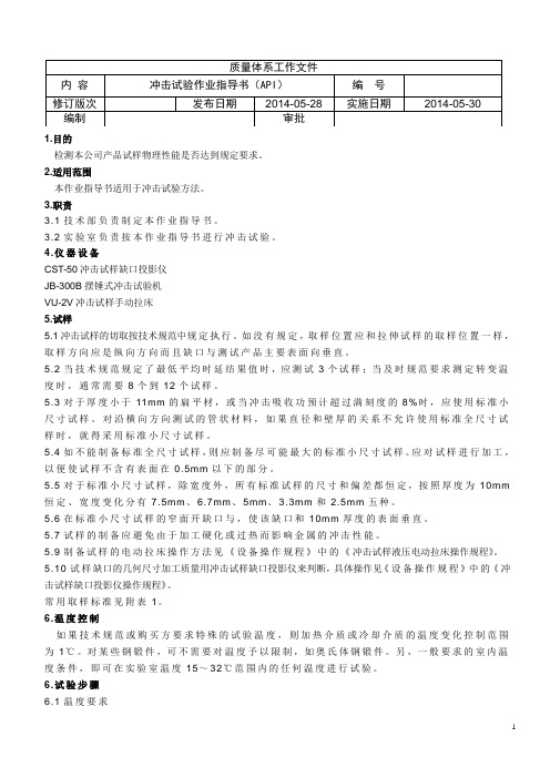 冲击试验作业指导书(API)