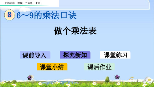 北师大版二年级上册数学优质课件-8.4 做个乘法表