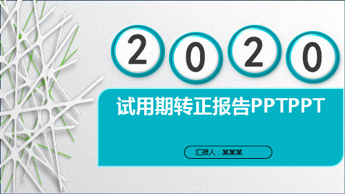 试用期转正报告PPTPPT