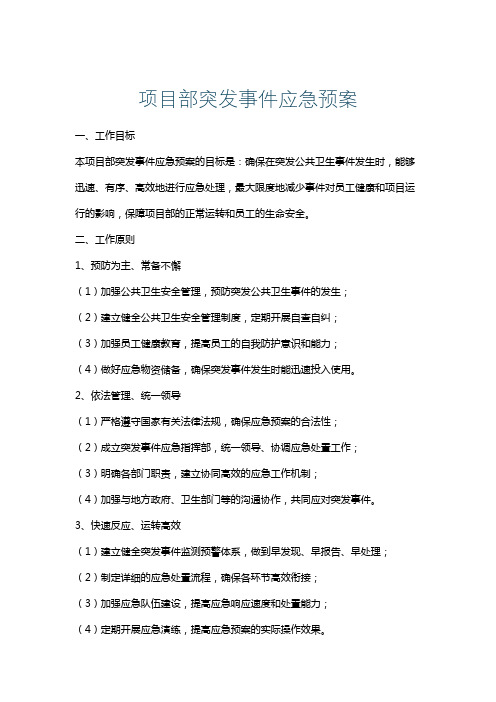 项目部突发事件应急预案