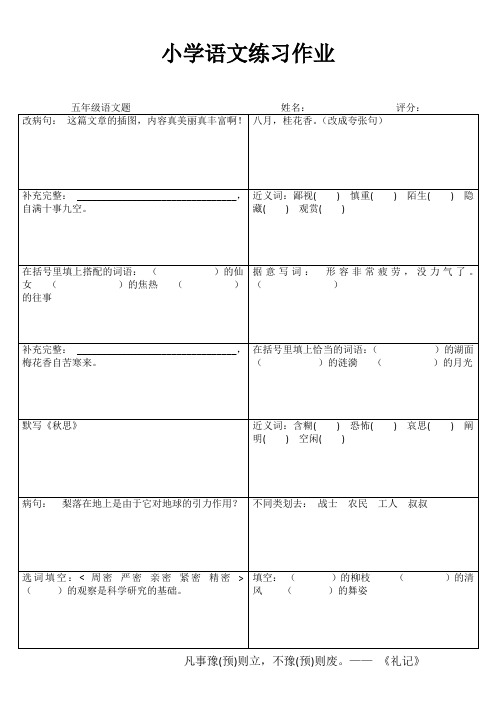 小学五年级语文自我提高II (96)