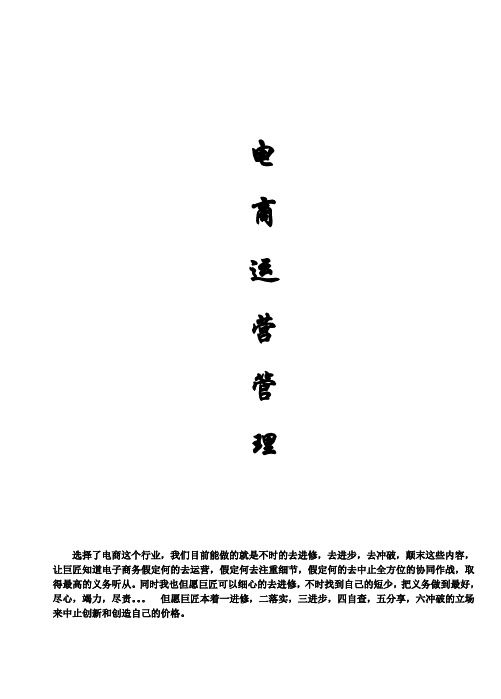 电商运营-电商运营管理手册
