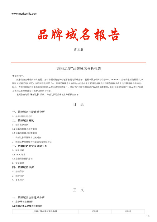 绚丽之梦的品牌域名分析报告