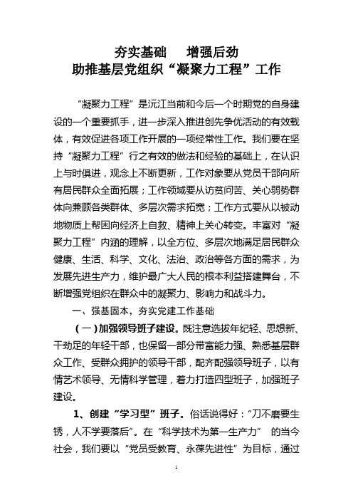 夯实基础  增强后劲 沅江市大力实施凝聚力工程