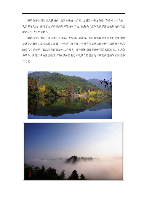 江西崇义阳明山介绍