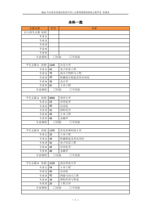 志愿草表_普通类
