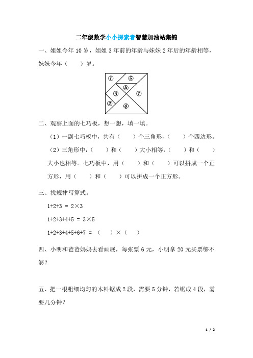 数学小小探索者智慧加油站集锦