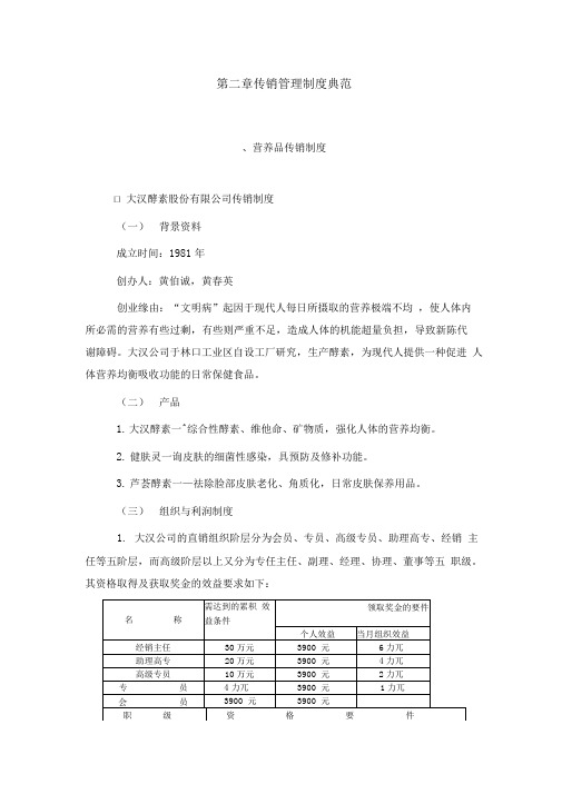 营养品传销管理制度