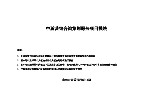 营销咨询项目服务模块内容