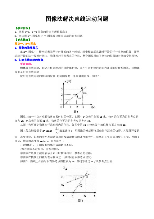 高一物理必修一    图像法解决直线运动问题 (含练习解析)