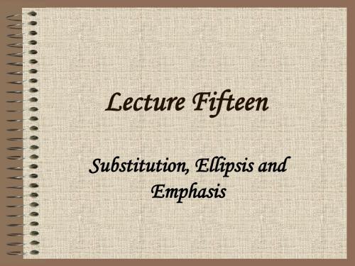 Lecture Fifteen