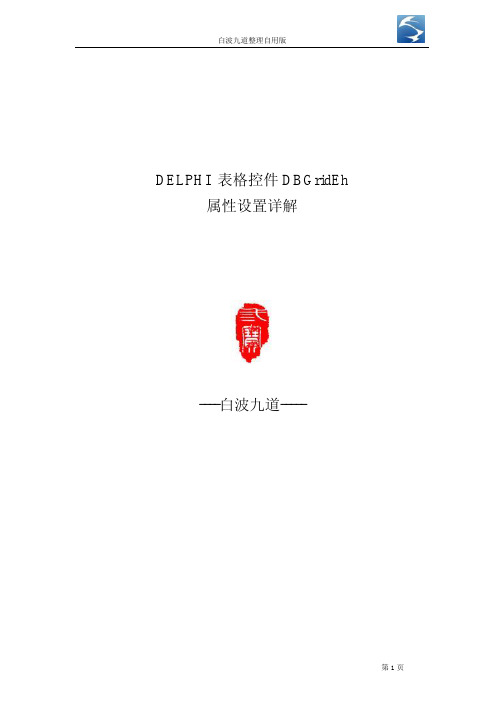 DELPHI 表格控件DBGridEh全属性设置详解   最全的属性设置说明
