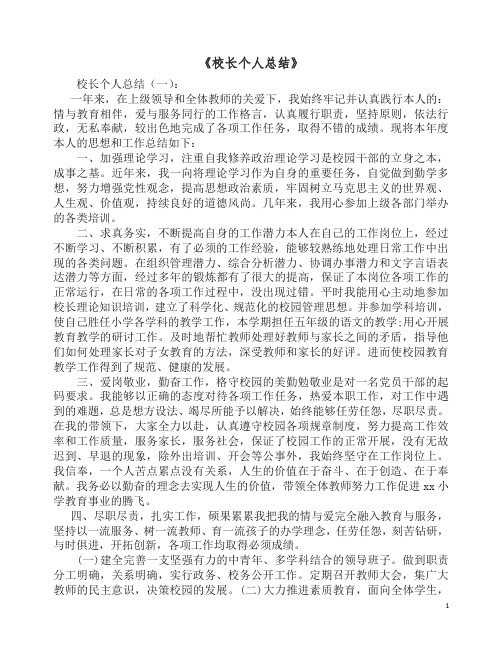 【精编】2019年校长个人总结20篇.docx