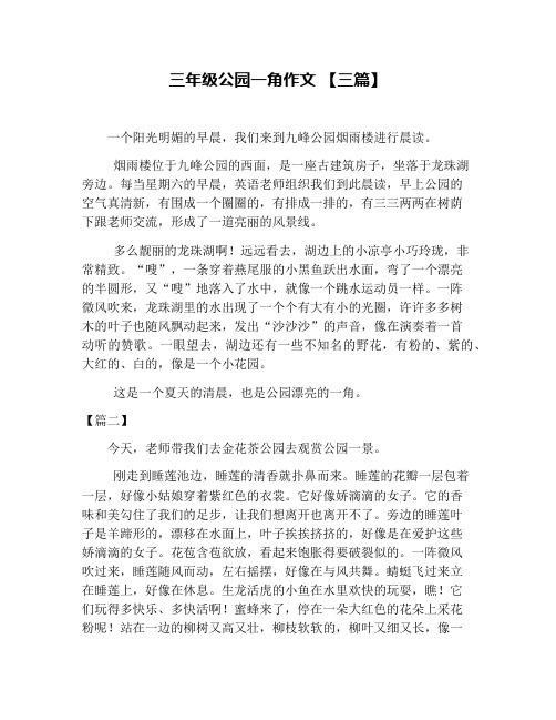 三年级公园一角作文 【三篇】