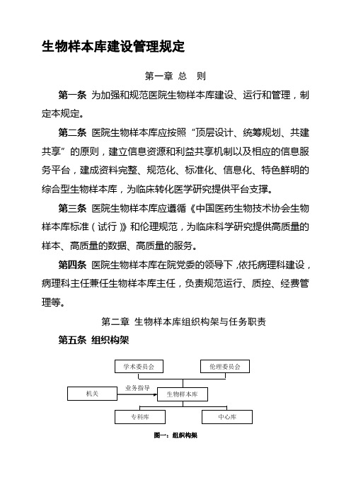 生物样本库建设管理规定