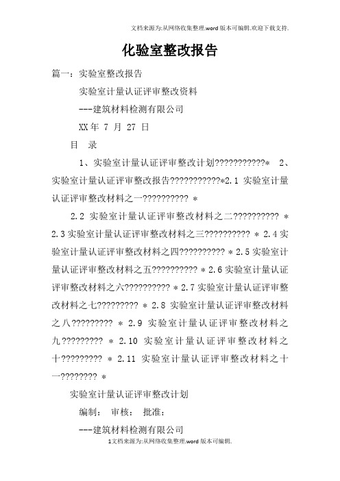 化验室整改报告doc