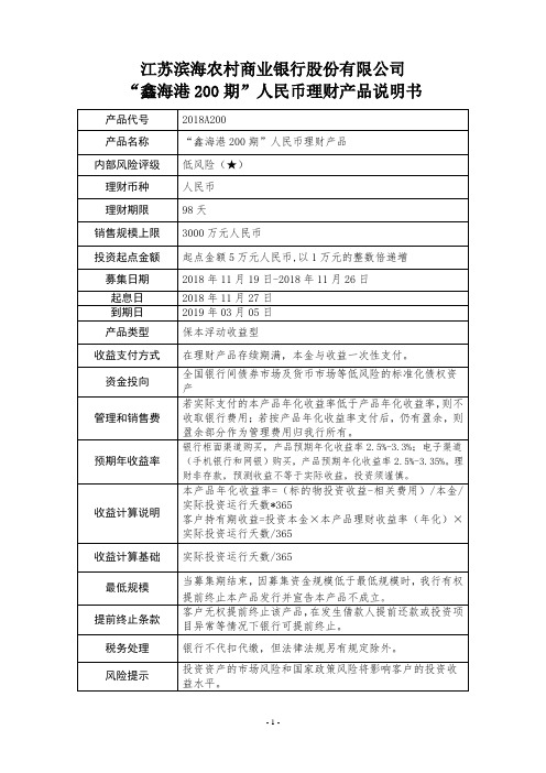 江苏滨海农村商业银行股份有限公司