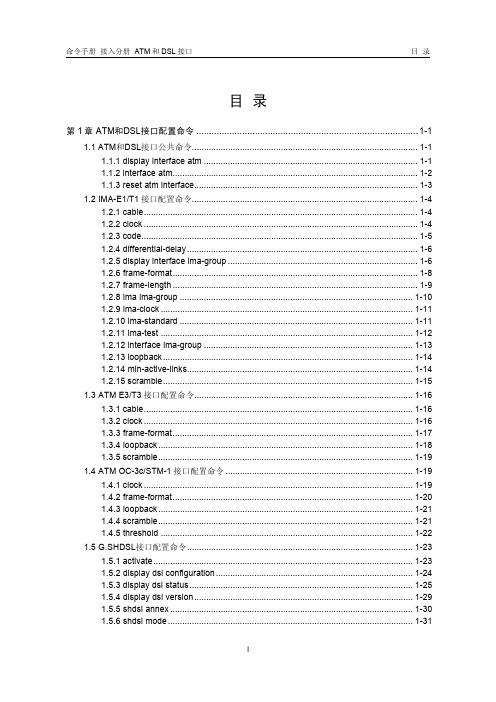 01-ATM和DSL接口命令