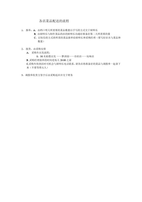 配送菜品的流程