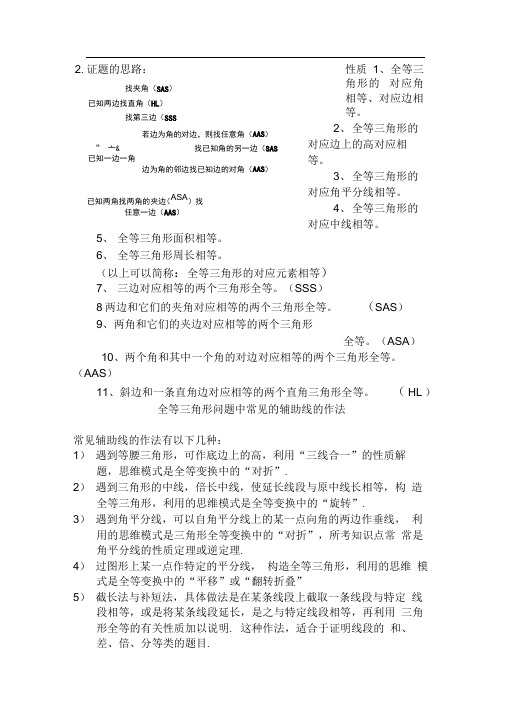 完整版三角形角平分线中线高线证明题