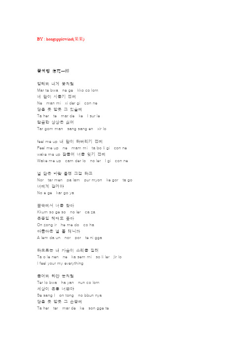 歌词：李升基-像花一样(罗马拼音)