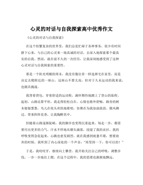 心灵的对话与自我探索高中优秀作文