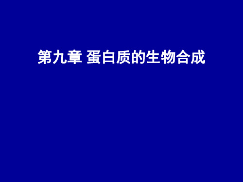 第9章 蛋白质的生物合成