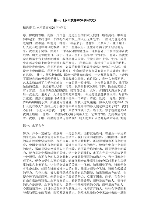 永不言弃800字作文