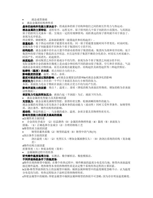 金属材料成形原理知识考点