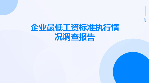 企业最低工资标准执行情况调查报告