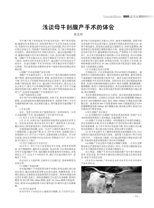 浅谈母牛剖腹产手术的体会